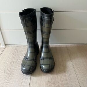 Northside Plaid Winter Rain Boots - Black and Olive Green Women’s size 8